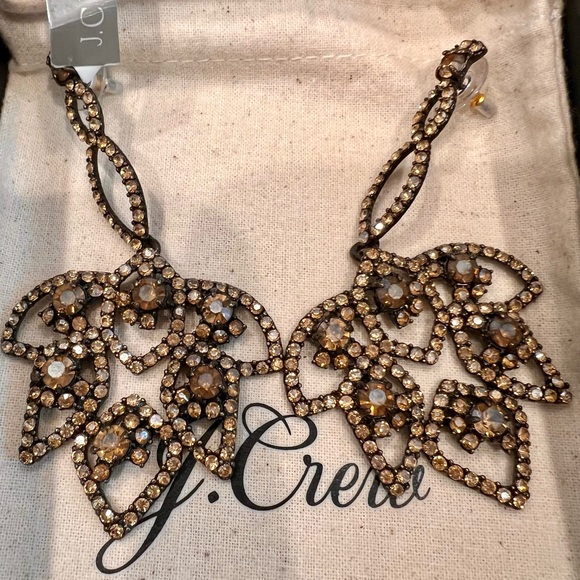 J Crew Crystal Chandelier Statement Earring New W/Bag/Box Wedding Bride-SeeVideo - Picture 10 of 11